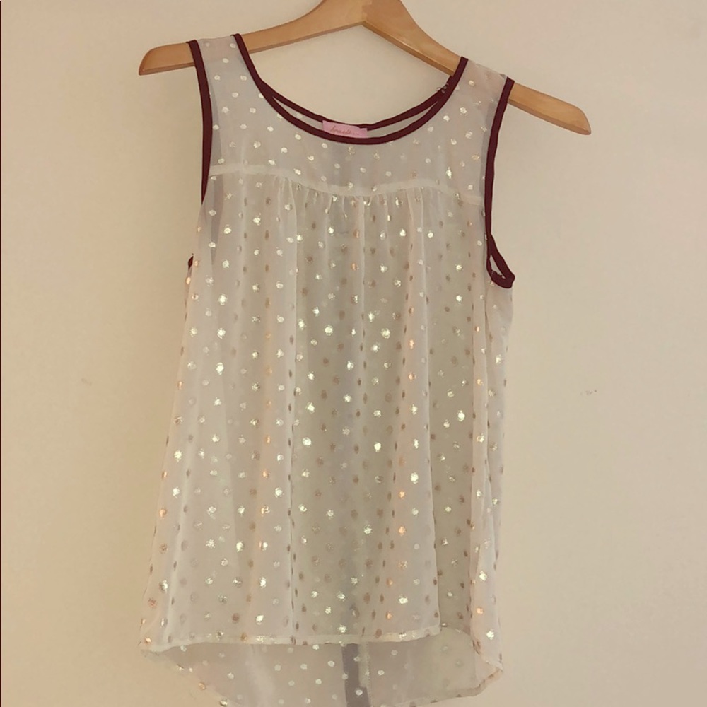 Super cute women’s sheer polka dot blouse